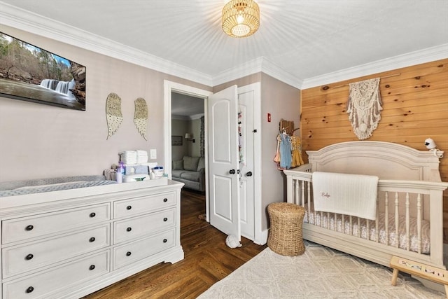 53 Avon St, Taunton, MA 02780 - bedroom featuring ornamental molding and a nursery area