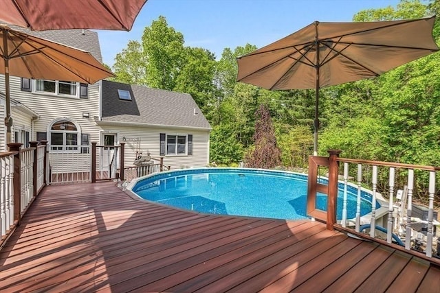 225 Walker St, Seekonk, MA 02771 - swimming pool featuring a wooden deck