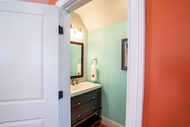 41 Washington Unit C, Newburyport, MA 01950 - bathroom with vanity and vaulted ceiling