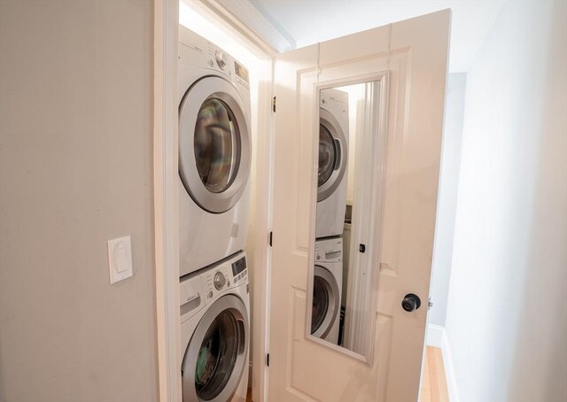 41 Washington Unit C, Newburyport, MA 01950 - washroom with stacked washer and clothes dryer