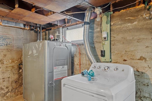 128 Arthur Ave, Athol, MA 01331 - laundry area with washer / dryer and water heater