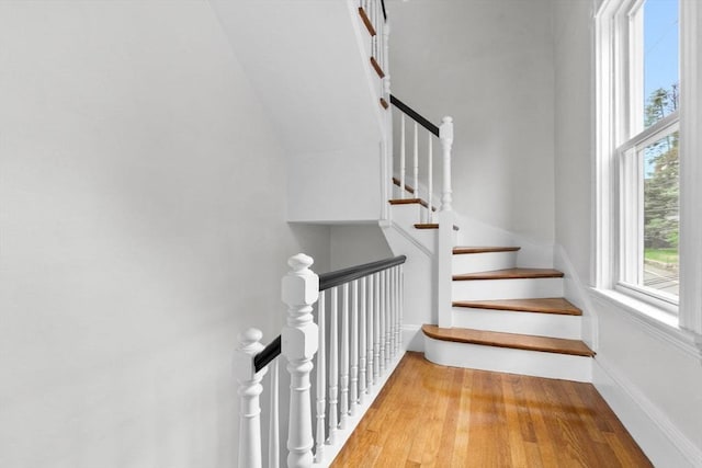 11 Barr St, Salem, MA 01970 - staircase featuring wood finished floors and baseboards