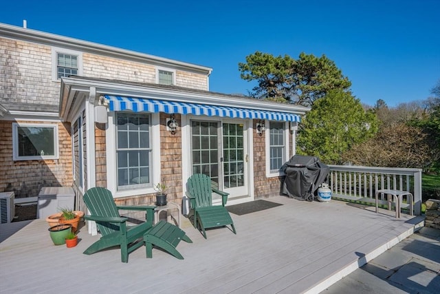 deck featuring area for grilling