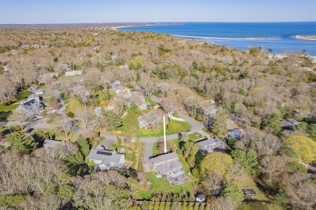 aerial view of property's location featuring a nearby body of water