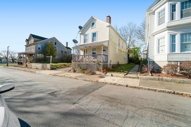 view of front of home with covered porch