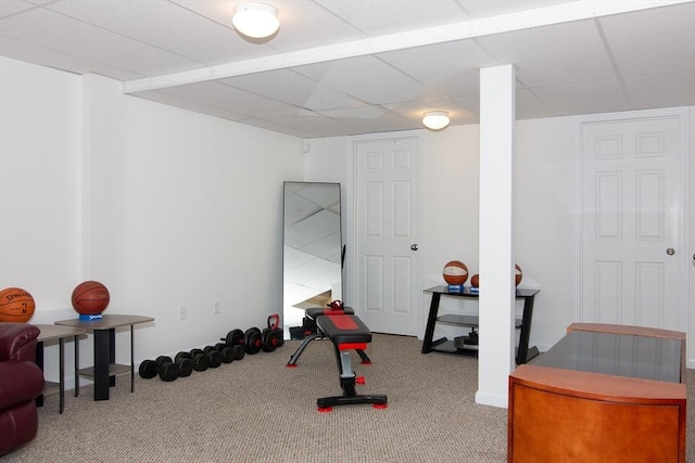 51 Pinecrest Dr Unit 51, Chicopee, MA 01020 - exercise room with carpet and a paneled ceiling