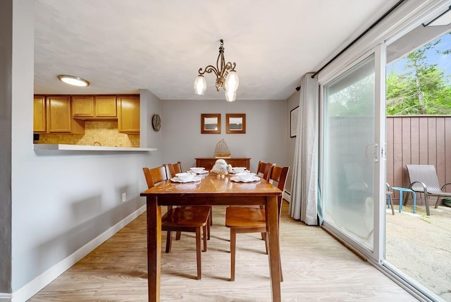 27 Mason Ct Unit 27, Amesbury, MA 01913 - dining space with baseboards, light wood-style flooring, and a chandelier