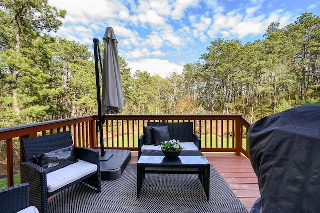 86 Pioneer Trl, Plymouth, MA 02360 - deck with an outdoor living space and area for grilling