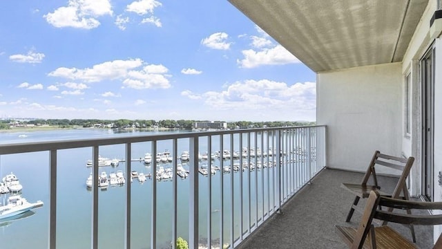 balcony with a water view