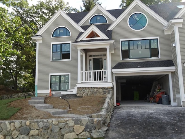 view of front facade featuring a garage