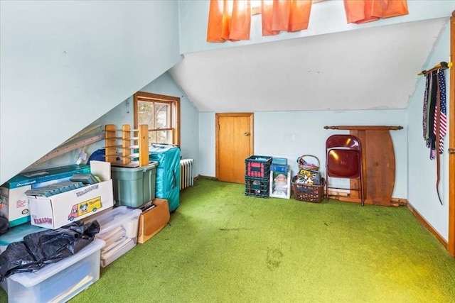 13 Conwell Ave, Somerville, MA 02144 - bonus room with carpet flooring, radiator heating unit, and vaulted ceiling