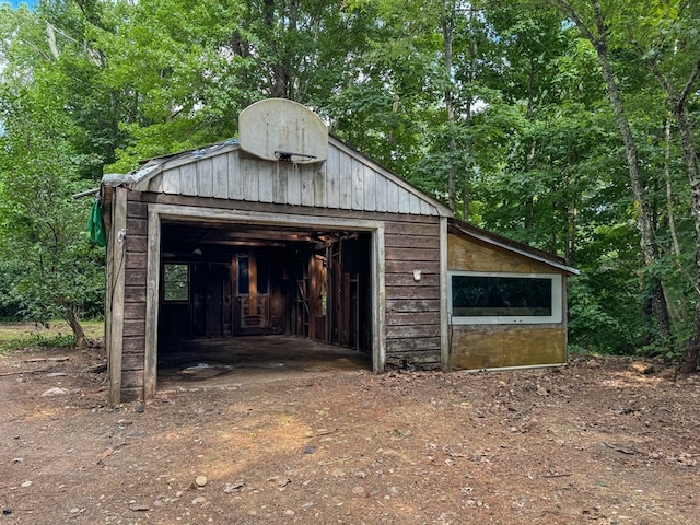 view of garage