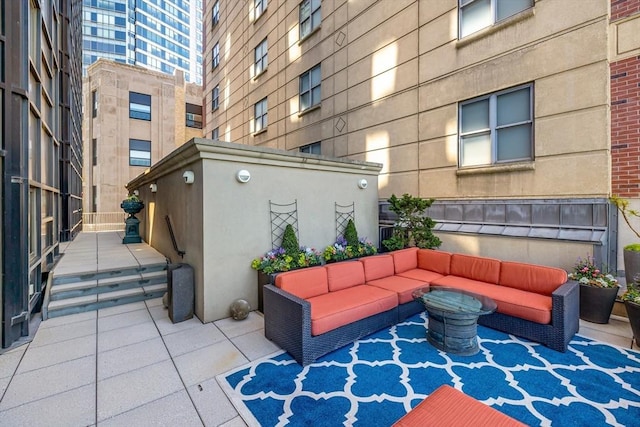 view of patio / terrace featuring an outdoor hangout area