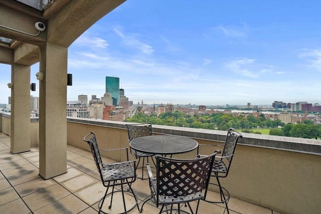 balcony with a view of city