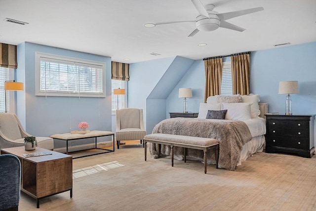 bedroom featuring light wood-style flooring