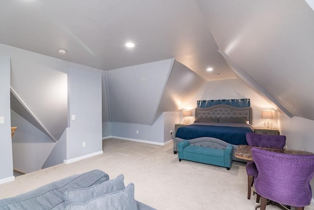 61 Fairfield Ave, Holyoke, MA 01040 - carpeted bedroom featuring baseboards, vaulted ceiling, and recessed lighting