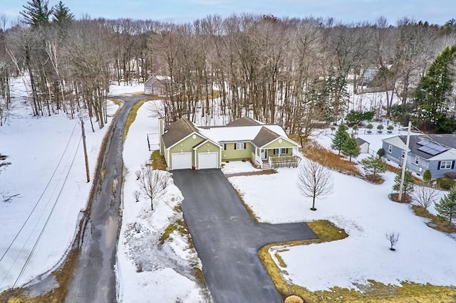 view of snowy aerial view