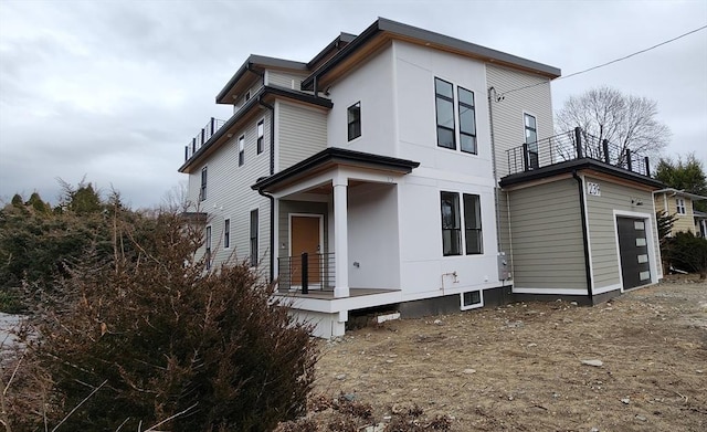 exterior space featuring an attached garage