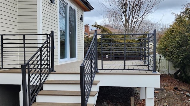 wooden deck featuring fence