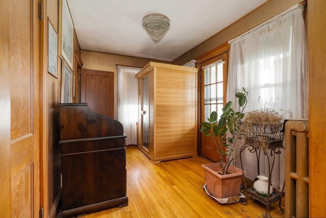 entryway with light wood-type flooring