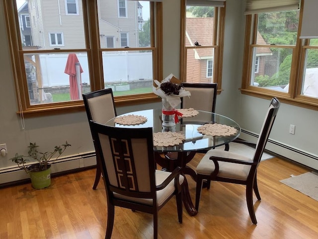 11 Dyer, Everett, MA 02149 - dining area with plenty of natural light, wood finished floors, and a baseboard heating unit