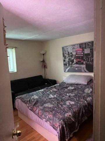 bedroom with hardwood / wood-style floors