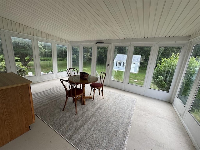 464 Church St, Raynham, MA 02767 - sunroom / solarium featuring french doors and wood ceiling