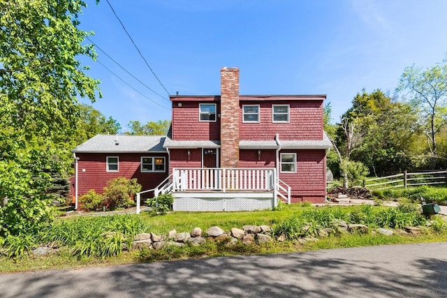 113 Bray St, Gloucester, MA 01930 - back of house with a chimney and a deck
