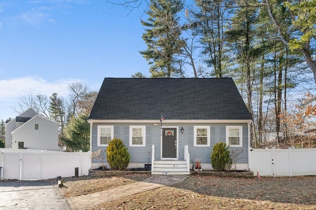 view of new england style home