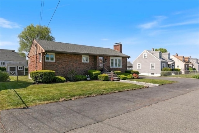 150 Gore Rd, Revere, MA 02151 - view of front of house featuring brick siding, a chimney, and a residential view