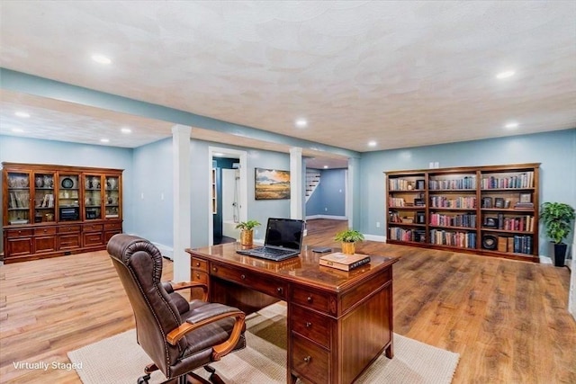 150 Gore Rd, Revere, MA 02151 - home office with wood finished floors and recessed lighting