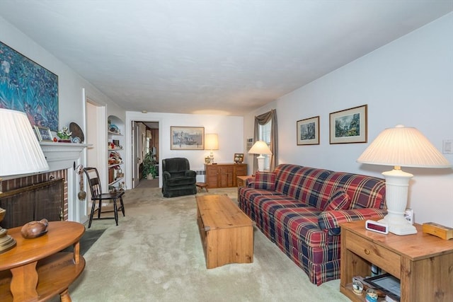 12 Bay State Rd, Natick, MA 01760 - living area with carpet floors and a fireplace