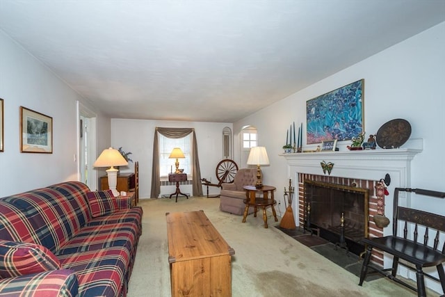 12 Bay State Rd, Natick, MA 01760 - carpeted living area featuring a fireplace