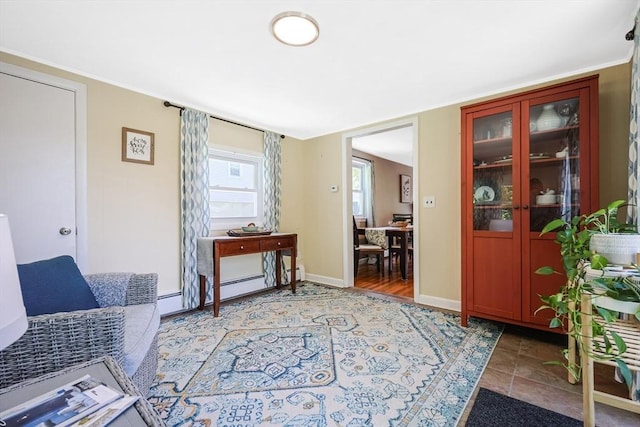 foyer with tile patterned flooring