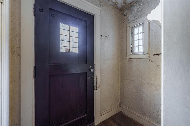 doorway to outside featuring hardwood / wood-style floors and a wealth of natural light