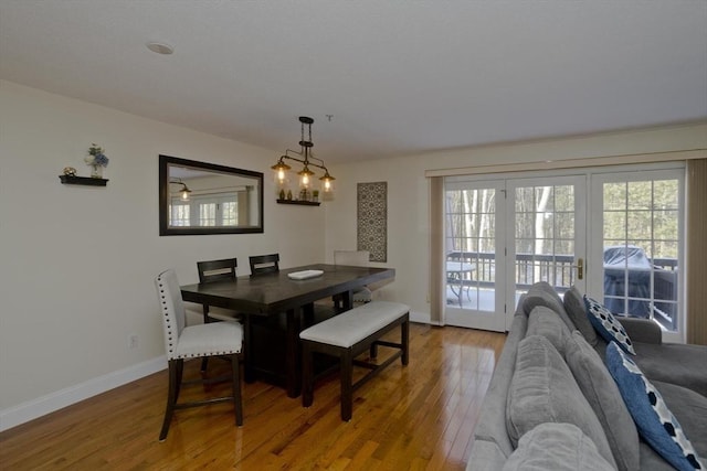 dining room with wood-type flooring