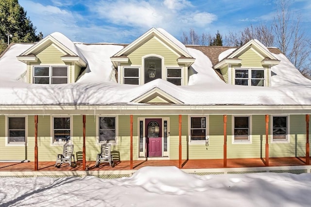 view of front of property featuring a porch