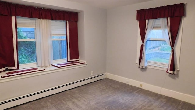 414 Cedar St, Dedham, MA 02026 - unfurnished room with a baseboard heating unit and carpet floors