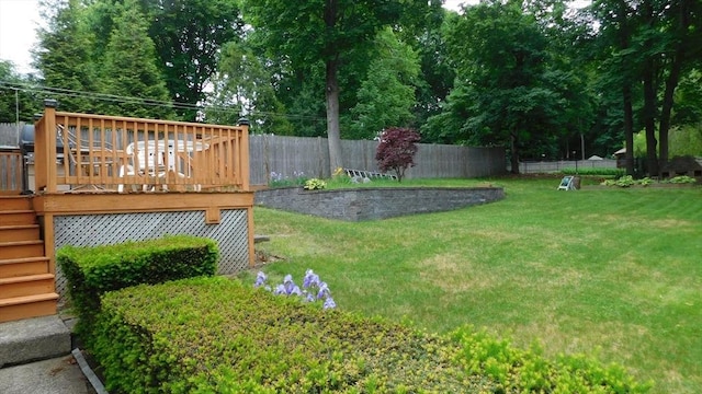 414 Cedar St, Dedham, MA 02026 - view of yard featuring a deck