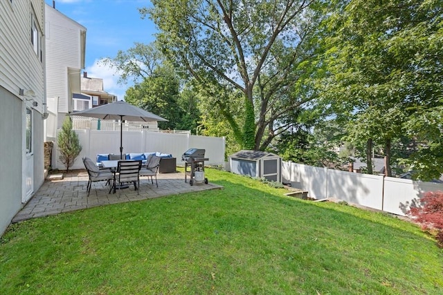 159 Glenellen Rd, Boston, MA 02132 - fenced backyard featuring a patio area and a shed