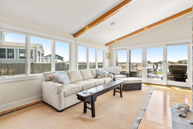 living area featuring light wood-style floors