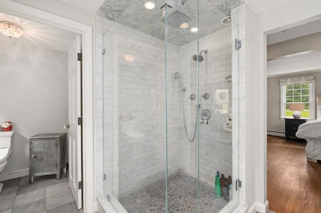 46 Baldpate Rd, Boxford, MA 01921 - ensuite bathroom with baseboard heating and a shower stall