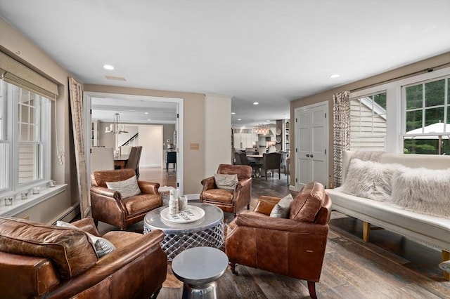 46 Baldpate Rd, Boxford, MA 01921 - living room featuring wood finished floors and recessed lighting
