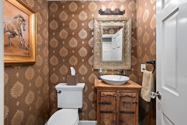 46 Baldpate Rd, Boxford, MA 01921 - bathroom featuring vanity and wallpapered walls