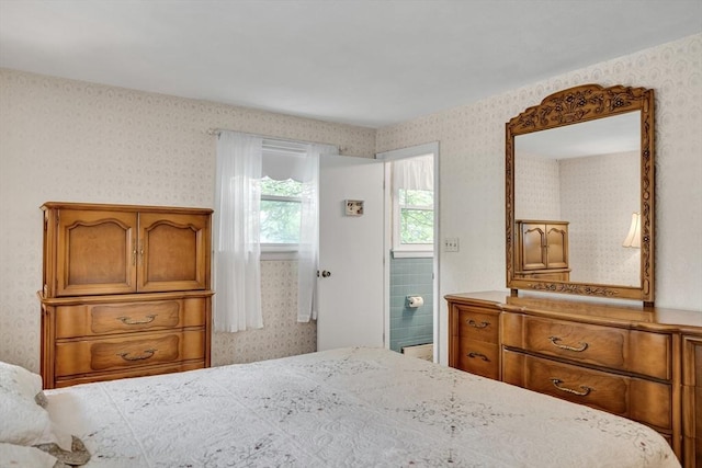 27 Philip Rd, Lexington, MA 02421 - bedroom featuring wallpapered walls and ensuite bath