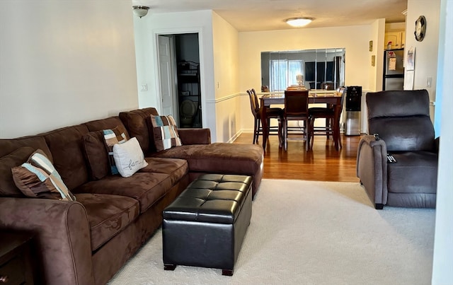 living room featuring light hardwood / wood-style flooring