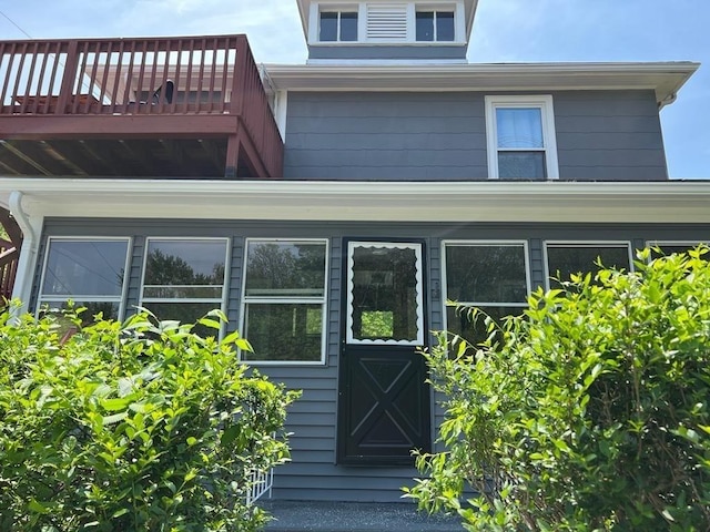 doorway to property with a balcony