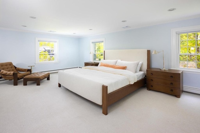 271 Greenwood St, Newton, MA 02459 - bedroom featuring light colored carpet and ornamental molding