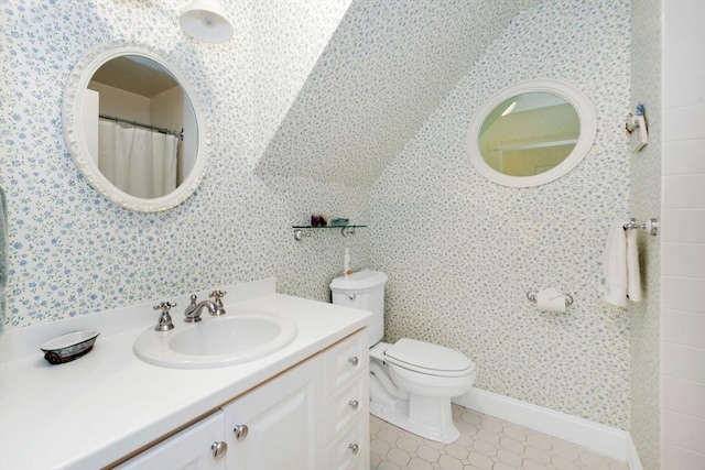 8 Barn Ln, Gloucester, MA 01930 - full bathroom with vanity and wallpapered walls
