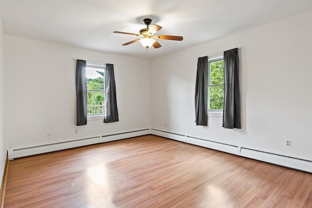 43 Water St, Freetown, MA 02702 - spare room featuring wood finished floors, ceiling fan, and baseboard heating
